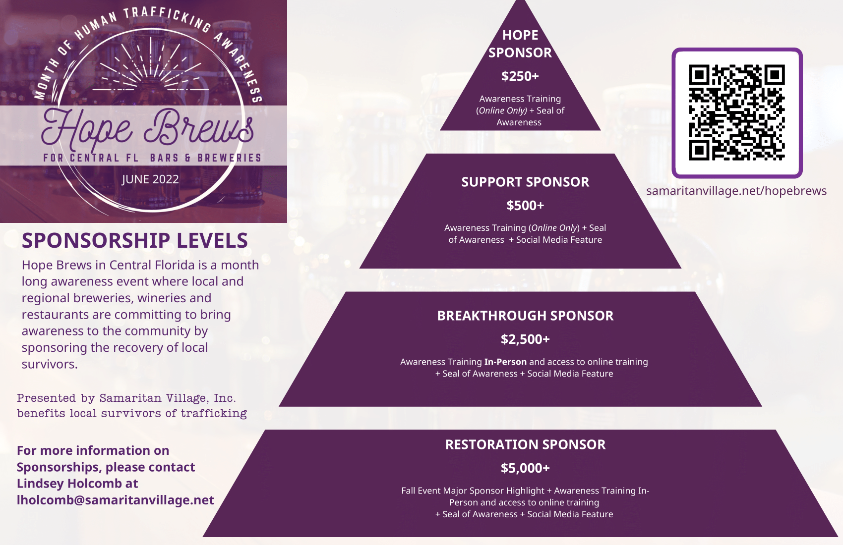 Sponsorship Levels | Samaritan Village Sponsorship Levels | Samaritan Village